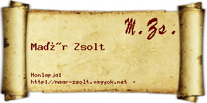 Maár Zsolt névjegykártya