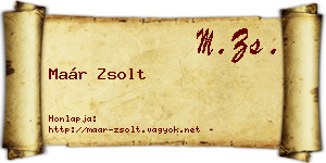 Maár Zsolt névjegykártya